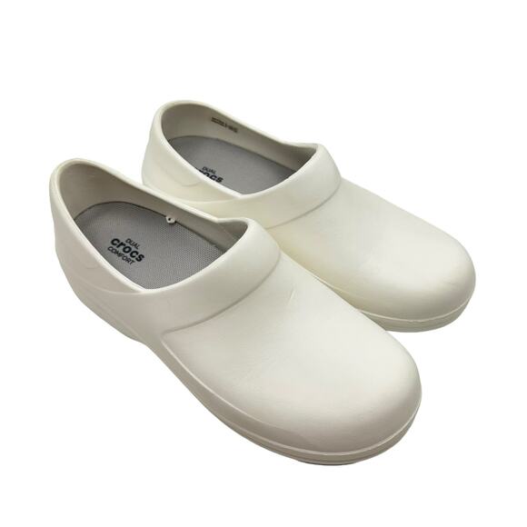 Crocs Women's 10 White Neria Pro II Dual Comfort Slip Resistant Work Nurse Clogs - Picture 6 of 10